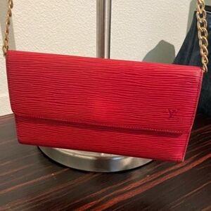 Louis Vuitton Epi Portotrezole International Trifold Wallet Red